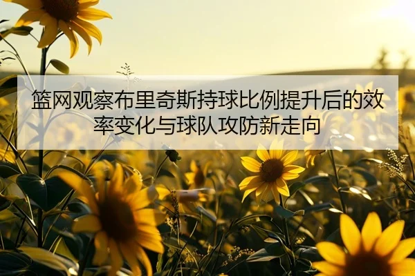 篮网观察布里奇斯持球比例提升后的效率变化与球队攻防新走向